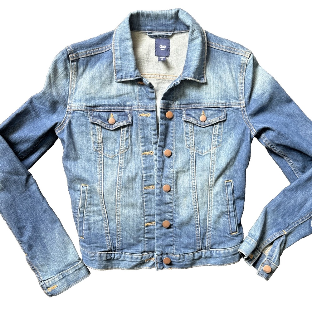 Gap 1969 Denim Jacket Women's Sz XS Blue Jean Trucker  Classic Medium Indigo
